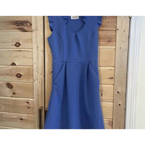 Anthropologie Women's Tabitha Blue Ruffle Sleeve Midi Dress S